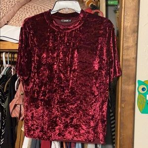 Medium faux suede blouse